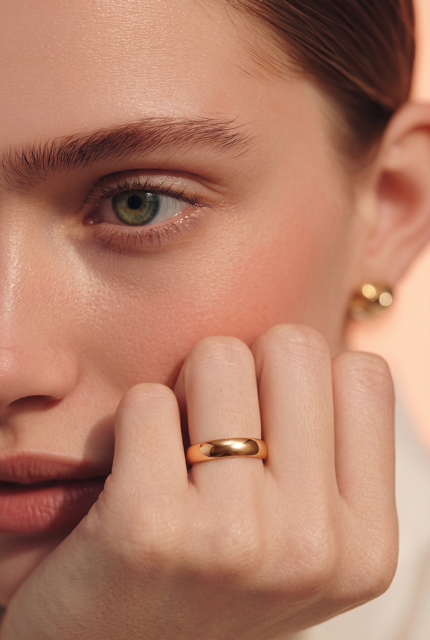 Modern 3mm 18K Rose Gold Wedding Bands