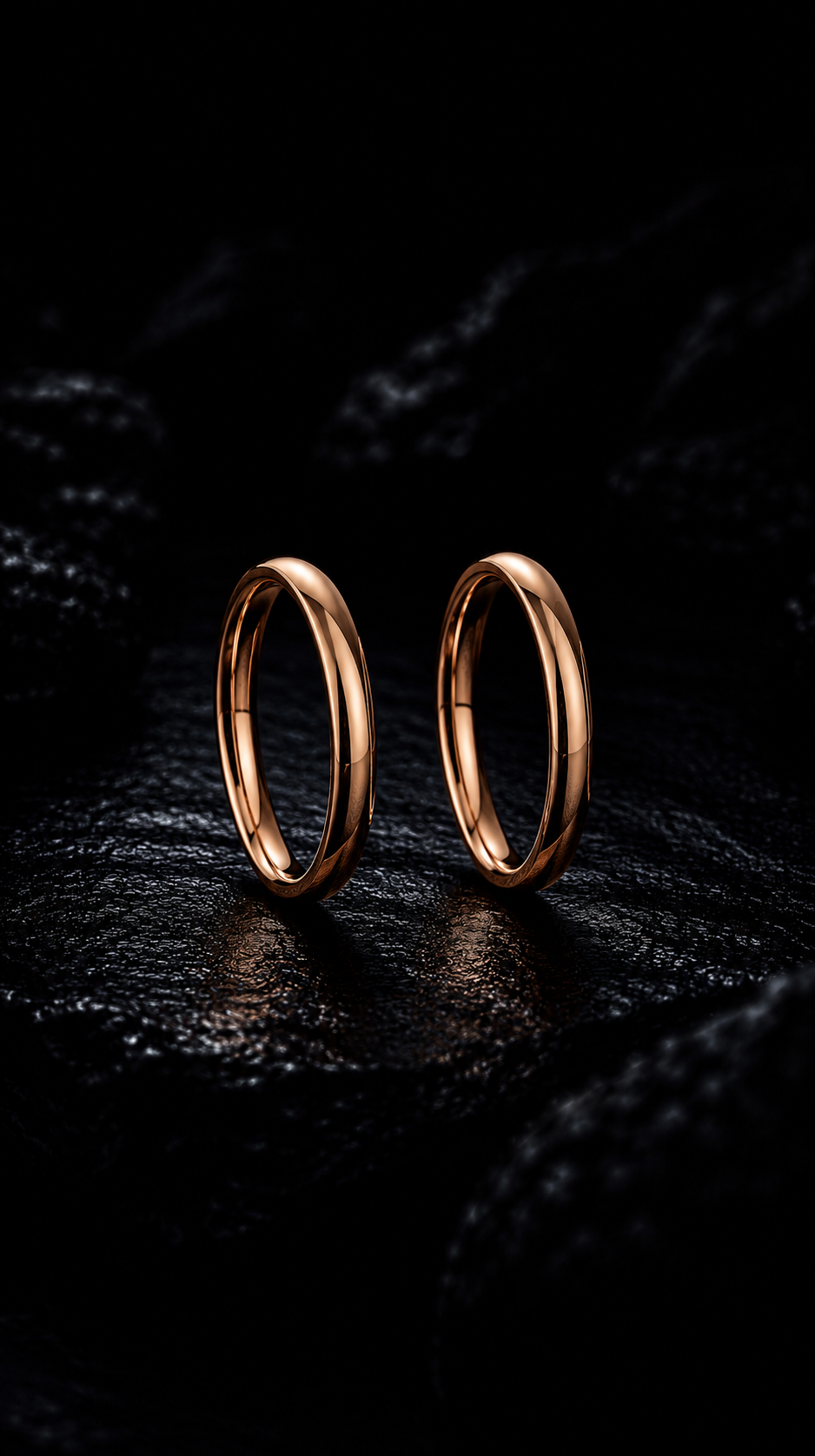 Modern 3mm 18K Rose Gold Wedding Bands