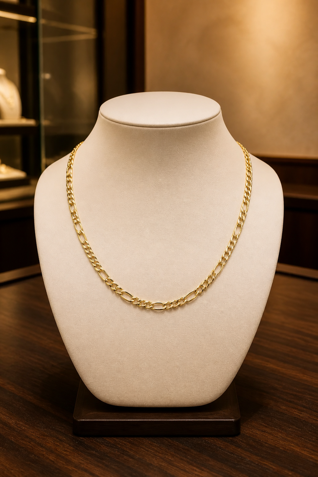 Classic 18K Gold Figaro Chain | 4 mm