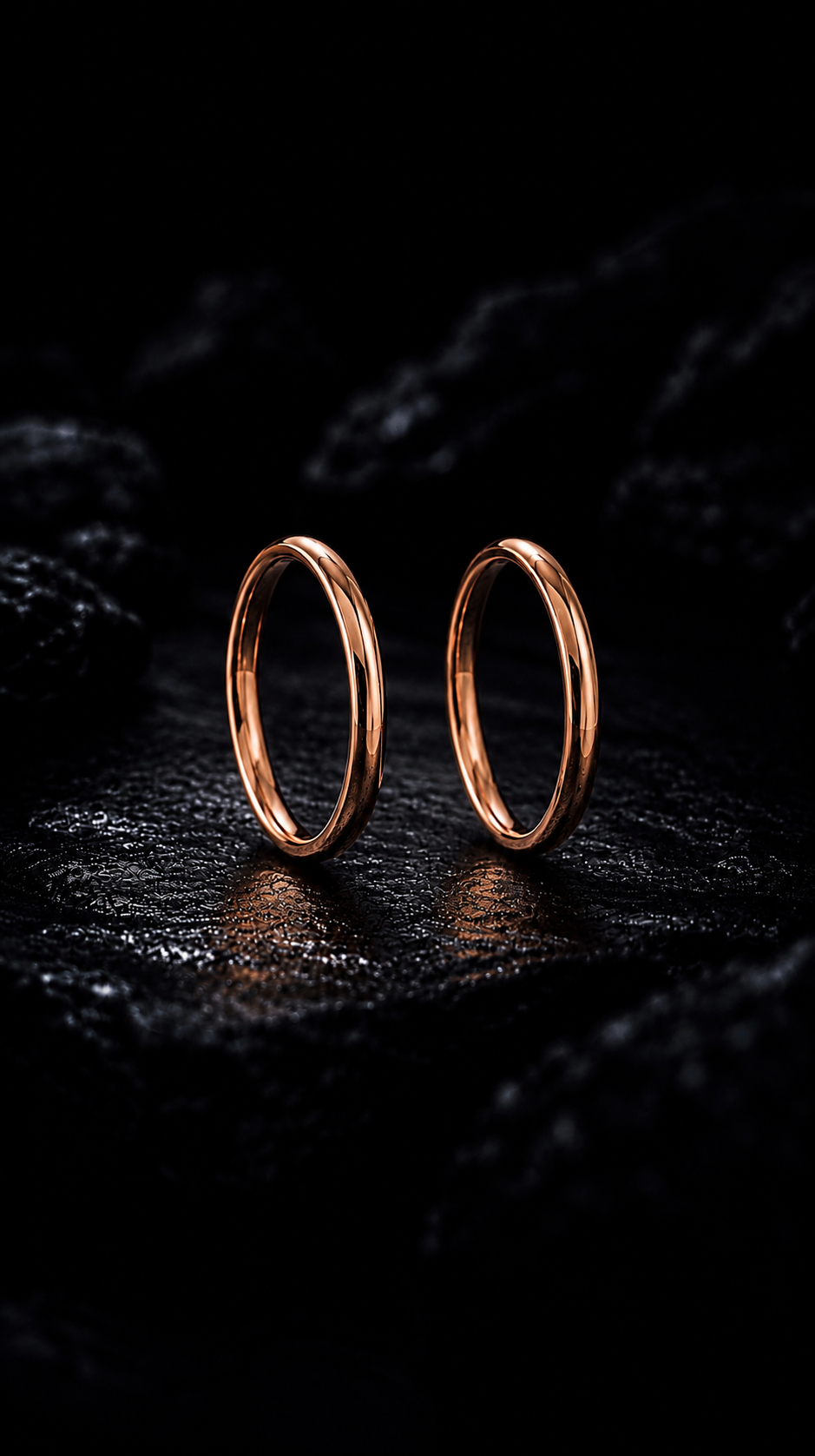 Classic 2mm Rose Gold Wedding Bands in 18K Gold